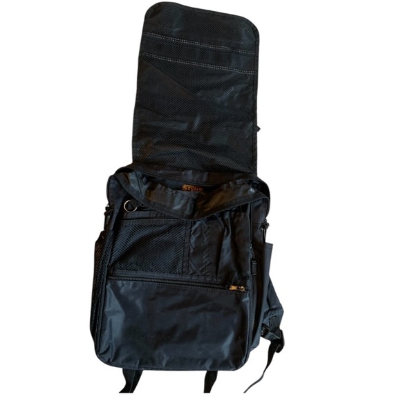 Vintage 90s Stone Ridge Medium Size Backpack w/ Adjustable Straps Black - Picture 6 of 16